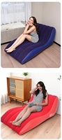Canapé gonflable flocqué en PVC à courbe en S, chaise longue gonflable étanche et portable pour la plage, le camping et la détente familiale, lit canapé gonflable