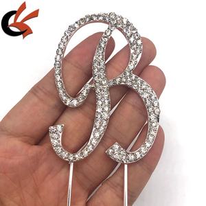 คริสตัลพลอยเทียมเงินตัวอักษร A ถึง Z พระปรมาภิไธยย่อเค้กครบรอบแต่งงาน - Product Image 3