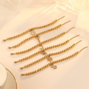 Dainty Cute Jewelry Beaded Chain <b>Bracelet</b> Zircon <b>Shell</b> Charm Moon Bear <b>Bracelet</b> - Product Image 1