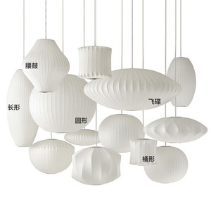 Qianmao Fabric Pendant Light White Led Chandelier For Dining Room And Living Room New Chinese Style - Product Image 5