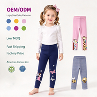 OEM ODM Celana Ketat Bayi Ultra Lembut Elastis Berbahan Jersey Bergaris Motif Sayap Malaikat untuk Balita Perempuan Pakaian Bermain