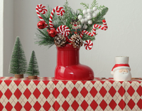 Vase en céramique en forme de sapin de Noël et de chaussure rouge, ornement de décoration d'intérieur, cuisson à haute température, pour meuble TV de salon, cadeau de fêtes