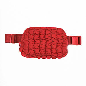 Tas sabuk Puffer untuk wanita, tas pinggang olahraga untuk lari, tas pinggang ritsleting berlapis - Product Image 3