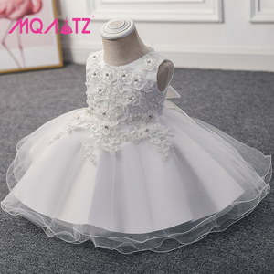 Robes de demoiselles d'honneur en tulle MQATZ en promotion, robes mignonnes pour bébés avec appliques en dentelle, robes de cérémonie pour petites filles - Product Image 2