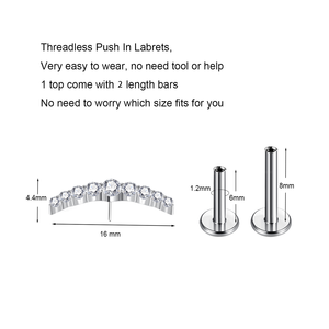 Joyería para <span class=keywords><strong>Piercing</strong></span> Corporal de Titanio G23, Ajuste Cómodo para Labio/<span class=keywords><strong>Medusa</strong></span>/Tragus - Product Image 4