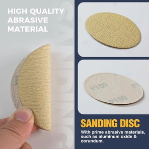 50 dischi abrasivi in ossido di alluminio da 3 pollici, grana 150, personalizzabili OEM, con fissaggio a strappo per levigatrice orbitale casuale - Product Image 4