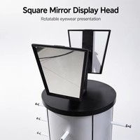 Usine Directe Nouveau Rotatif Carré Oeil Contre-Monté En Aluminium Lunettes Présentoir Élégant Miroir Présentoir