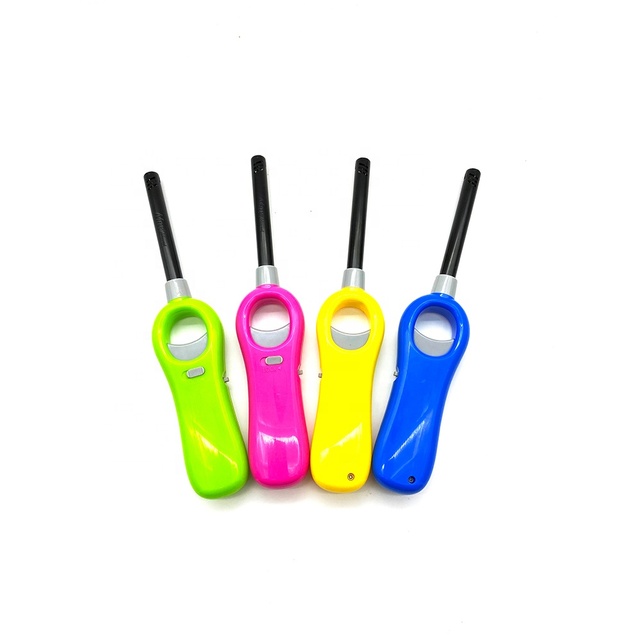Portable Refillable Plastic Kitchen Lighter Modern Classic Design Lighter Party BBQ Logo Packed Candle Lighter