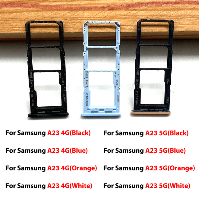 SIM Card Tray for Samsung A07 A23 4G 5G Dual SIM SD Card Holder Slot Multi Colors Mobile Phone Sim Tray Replacement