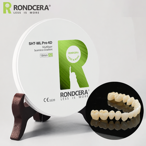Rondcera SHT-ML <span class=keywords><strong>Pro</strong></span> 4D Materiali per Odontoiatria Cosmetica Blocco Ceramico Multistrato Pre-colorato 1300MPa per Design Sorriso Anteriore - Product Image 2