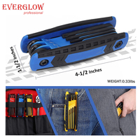 Kualitas Tinggi Rumah Tangga Profesional 3pk Allen Kunci Pas Obeng Kit SAE Metrik Torx Portabel Keamanan 25PC Lipat Hex Kunci Set