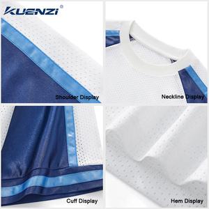 T-shirts à manches courtes en maille color-block patchwork 100 % polyester à col rond Kuenzi pour fille, idéaux pour les sports de plein air américains et canadiens - Product Image 3