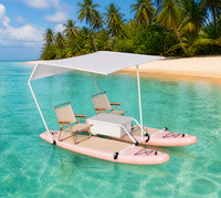 Catamaran gonflable compact et portable, résistant à l'eau, bateau gonflable à montage rapide pour la navigation, la pêche et les excursions aquatiques en plein air