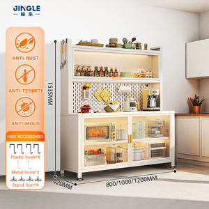 Gabinete de Almacenamiento de Cocina de Metal ODM/OEM con Panel Perforado, Gabinetes de Cocina Modernos Blancos con Puerta Abatible para el Hogar, Restaurante, <span class=keywords><strong>Aparador</strong></span> - Product Image 2