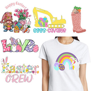 Transferencias Termoadhesivas al por Mayor para Ropa de Pascua, Transferencias Termoadhesivas para Camisetas <span class=keywords><strong>con</strong></span> Impresión Serigráfica - Product Image 1