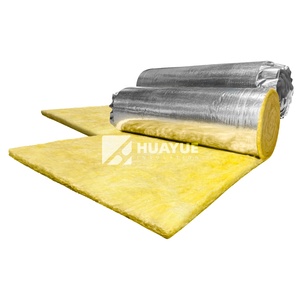 HUAYUE <span class=keywords><strong>Isolation</strong></span> acoustique 25mm 50mm <span class=keywords><strong>Laine</strong></span> de fibre de verre avec feuille d'aluminium Fsk - Product Image 4