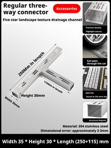 Canales de drenaje de acero inoxidable 304 de alta calidad con una variedad de accesorios compatibles; tamaños personalizados disponibles - Product Image 2