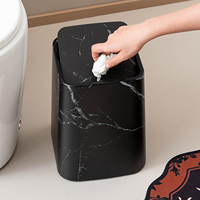 Poubelle en plastique portable de style classique avec rebord pour la maison, le bureau et la salle de bain, utilisation en intérieur