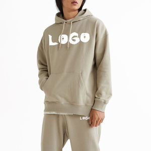 Ensemble sweat à capuche et pantalon de survêtement grande taille pour homme, personnalisable avec logo brodé ou imprimé en relief, en coton/polyester tissé, pour l'hiver – Vente en gros - Product Image 1