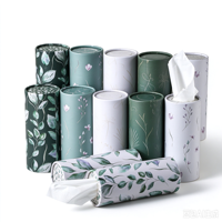 Boîte de mouchoirs en papier écologique doux à 2 plis, en forme de cylindre, pour voiture, usage domestique, emballage cadeau tendance pour fêtes et voyages