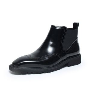 Botas de Hombre con Punta Cuadrada, Estilo Británico Retro, Casuales y Elegantes, Botas de Tobillo Formales de Negocios de Alta Calidad - Product Image 6