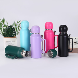 Nouveau design moderne 304 tasse de football en acier inoxydable grande capacité Portable 800ml thermos sous vide avec cuillère en gros - Product Image 2