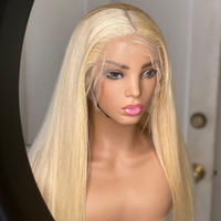 Perruque frontale en dentelle HD 613 13x6, cheveux humains vierges, blond platine 613, perruque en dentelle complète avec cheveux de bébé pour femmes