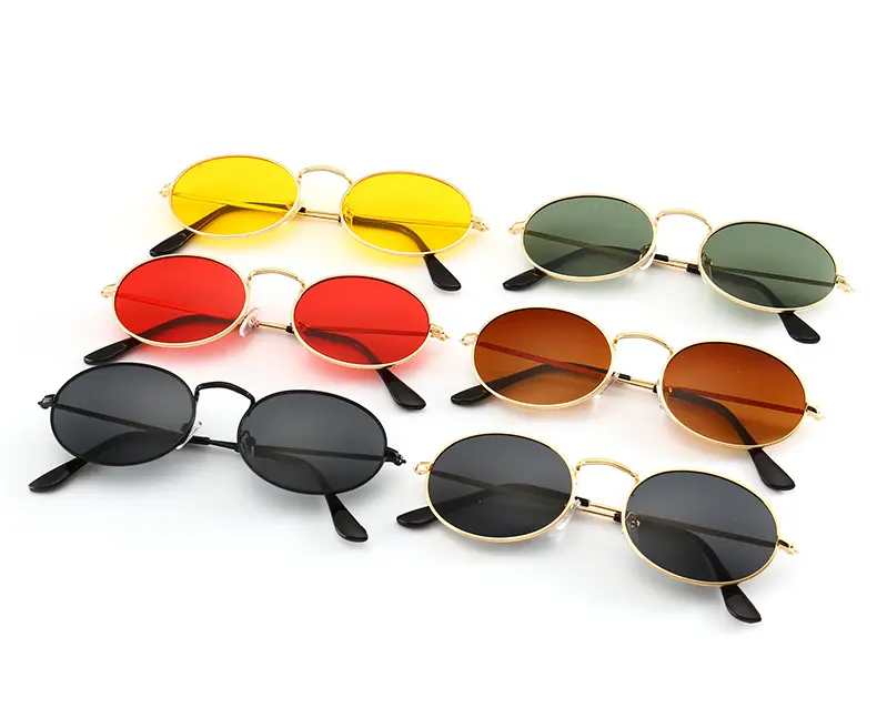 Gafas de sol redondas con marco de metal y logotipo personalizado, venta al por mayor, precio de fábrica