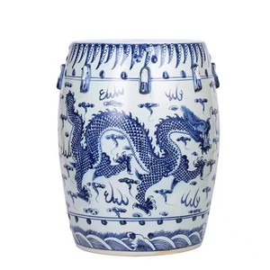Tabouret de jardin décoratif d'extérieur en porcelaine bleue et <span class=keywords><strong>blanche</strong></span> Kylin peinte à la main, style Art déco, Ruxi Antique Chinese - Product Image 2