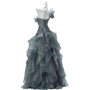 S4096L Robes de soirée élégantes vertes et bleues aux motifs de roses, exsudant un charme féerique élégant et sophistiqué, parfaites pour les hôtes de banquet - Product Image 5
