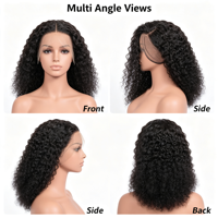Perruque Lace Front Transparente 13x4 Cheveux Humains Bouclés Profonds Pré-Pluckés, Ligne de Cheveux Naturelle, Perruques en Dentelle Durables, Vente en Gros pour le Marché Américain