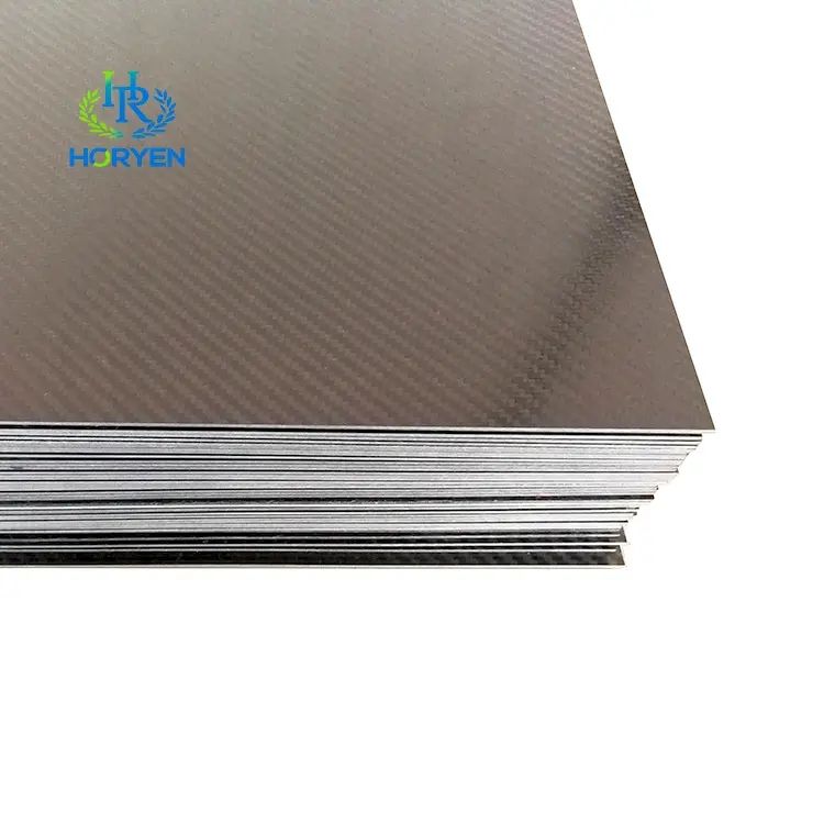 High quality glossy 300*200*2mm twill fiberglass carbon fiber plate sheet