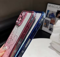 Nouvelle mode de luxe diamants décoration électrolytique boîtier de téléphone étui plus léger pour iphone 13 14 15 16 pro max couverture de téléphone portable