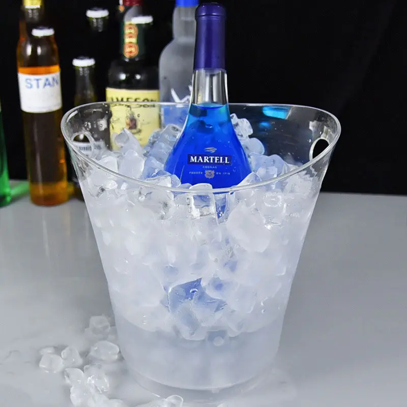 Wholesale large clear plastic beer tub champagne ice bucket for parties acrylic wine cooler buckets