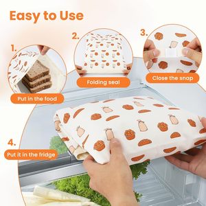 Lot de 2 sacs de conservation du pain en coton réutilisables, écologiques, pour garder la fraîcheur des produits de <span class=keywords><strong>boulangerie</strong></span> et du pain <span class=keywords><strong>fait</strong></span> <span class=keywords><strong>maison</strong></span> - Product Image 4