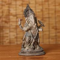 Statuette de Bouddha en résine Feng Shui faite à la main, sculpture d'éléphant, modèle de statue, dieu hindou Ganesh, dieu éléphant du bouddhisme
