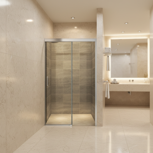 <span class=keywords><strong>Porte</strong></span> de <span class=keywords><strong>douche</strong></span> sans cadre de style moderne, verre trempé de 8 mm, design droit, <span class=keywords><strong>porte</strong></span> coulissante à roulettes, JENBELY, finition polie/chrome/mate - Product Image 1