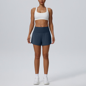 High Elastic Waist Solid Hidden Pocket Seamless 180g Yoga <b>Shorts</b> Women Quick Dry Breathable Stretch Tennis Running Workout - Product Image 4
