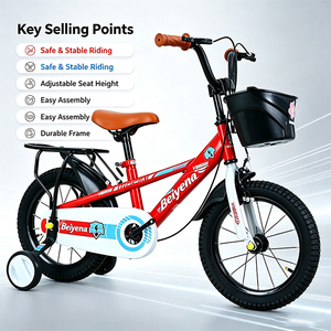Vélos pour enfants de 3 à 8 ans, vélo à pédales 12 <span class=keywords><strong>pouces</strong></span>, <span class=keywords><strong>14</strong></span> <span class=keywords><strong>pouces</strong></span>, 16 <span class=keywords><strong>pouces</strong></span>, cadre en acier, roues d'apprentissage pour garçons et filles, vitesse unique, rouge - Product Image 2