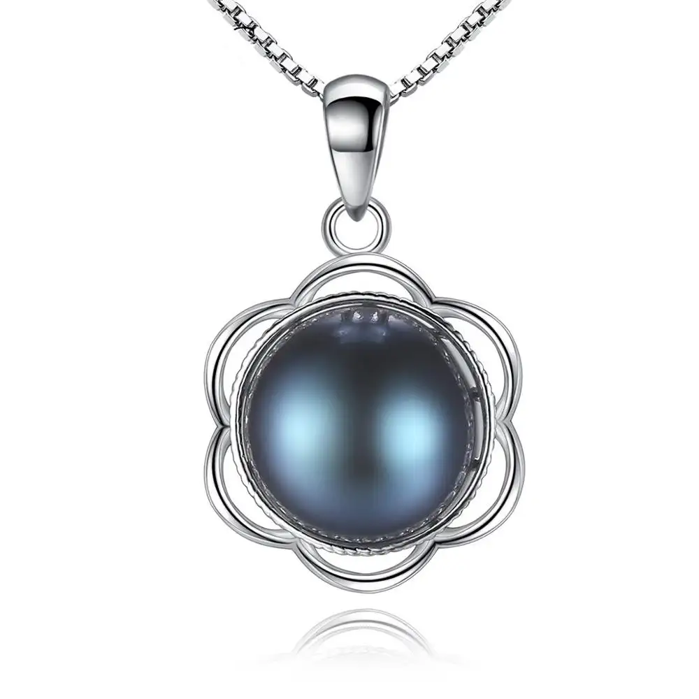Pendant Necklace Black S925 Sterling Silver Haystack Pearl 2020 New 925 Sterling Silver Women Jewelry Link Chain Necklaces