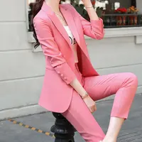 Hersteller Frauen Blazer 2 Stück Candy Color Pant Wear Lady Fashion Designs Blazer Damen anzug Damen anzüge & Smoking