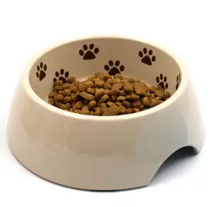 Non-slip cute paw print melamine dog bowl pet bowl