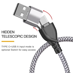 <span class=keywords><strong>Cavo</strong></span> di <span class=keywords><strong>Ricarica</strong></span> Premium 5 in 1 in Nylon Intrecciato da 1,2m con USB Tipo C, Lightning e Micro USB per <span class=keywords><strong>Apple</strong></span> iPhone e Tablet Android - Product Image 4