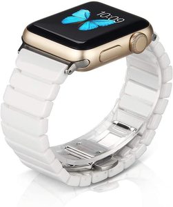 Pas de montre-bracelet de remplacement intelligente fragile en céramique bracelet de montre amovible bracelet de montre Sublimation céramique pour <span class=keywords><strong>Apple</strong></span> 1 2 3 4 <span class=keywords><strong>5</strong></span> - Product Image 1