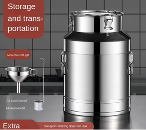 Réservoir de stockage d'huile scellé en acier inoxydable 304 de qualité alimentaire, 15L/20L/28L/35L/42L/48L, pour bulles de vin, thé, lait, huile comestible, baril vide - Product Image 4