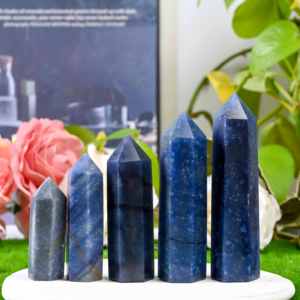 En gros, Aventurine bleue polie à la main, pointe de baguette de guérison, tour et spécimen minéral - Product Image 5