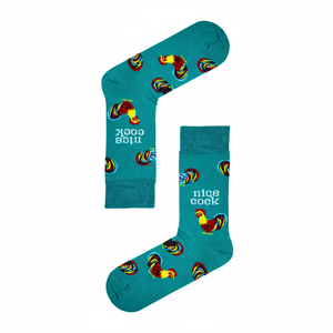 Nice Rooster Patterned <b>Sock</b> Digital Printed Cock Breathable Spandex Polyester One Size Fits Daily Use <b>White</b> Color Perfect Gift - Product Image 2