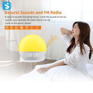Veilleuse intelligente Sons naturels et radio FM Machine à bruit blanc Réveil lever du soleil - Product Image 6