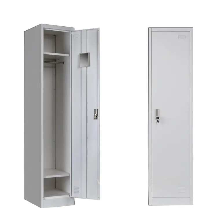 Single Door Steel Wardrobe Cabinet edelstahl Clothes lagerung Locker eine 1 tür Metal Wardrobe Closet