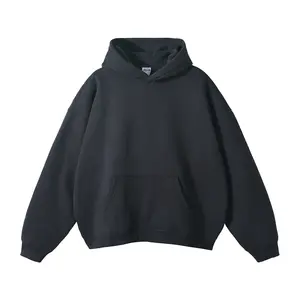 Tùy Chỉnh 500 GSM 100 Bông Vải Mens Hoodies Trống Giản Dị Quá Khổ Hoodie In Ấn Dập Nổi Logo Cho Unisex